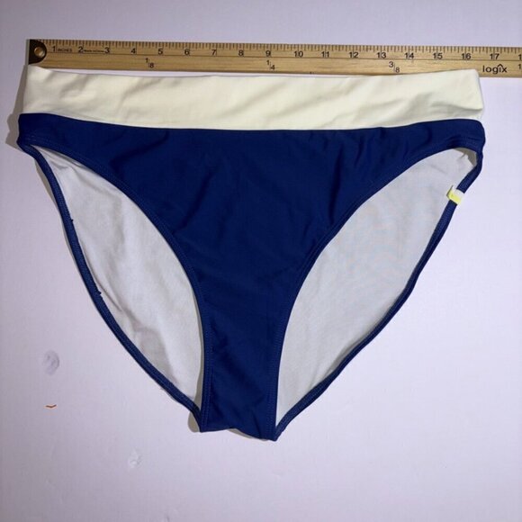 NWOT Summersalt The Classic Turn-Down Bathing-suit Bottom Navy Ivory size 12 - Picture 5 of 6